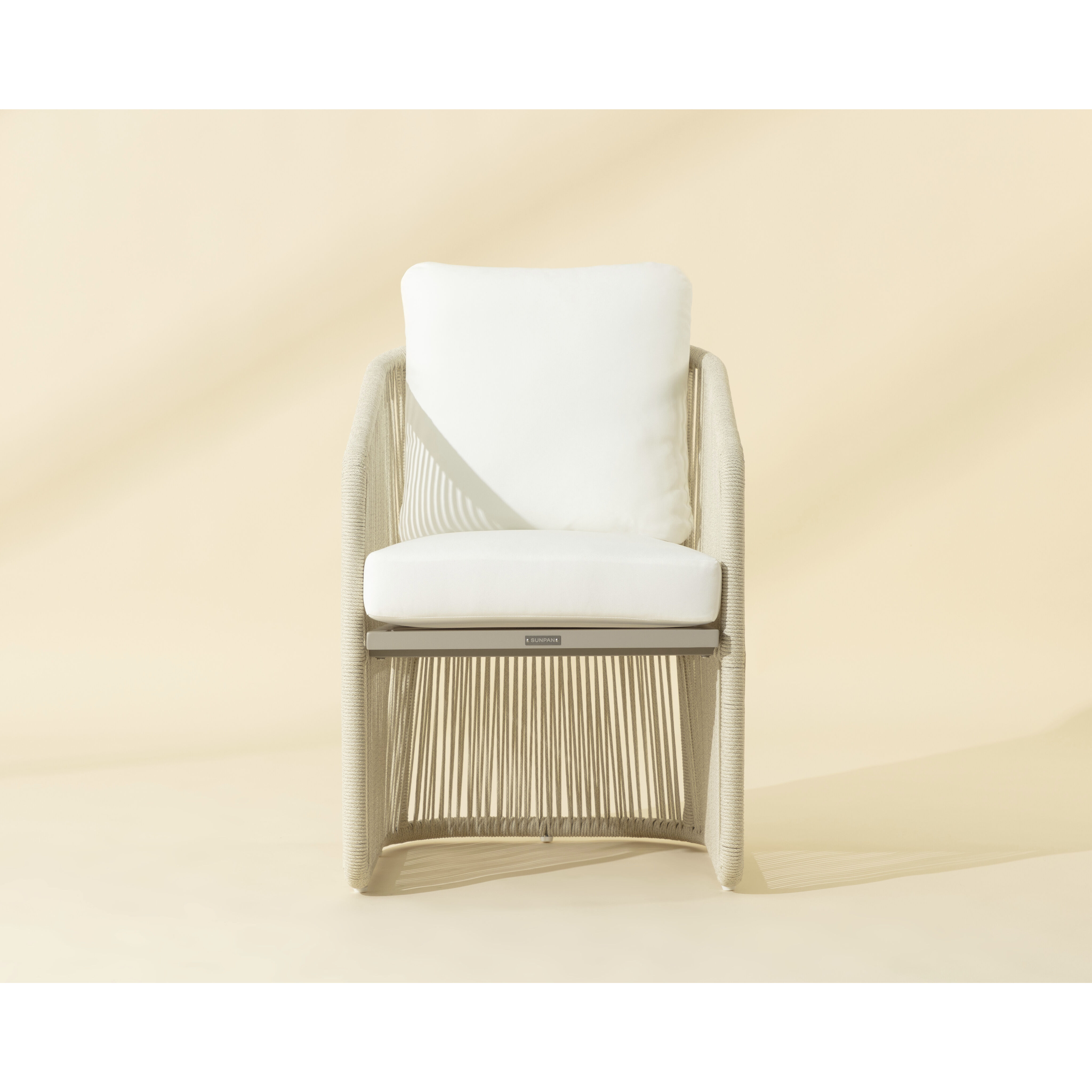 Allariz Greige / Stinson White Outdoor Dining Armchair